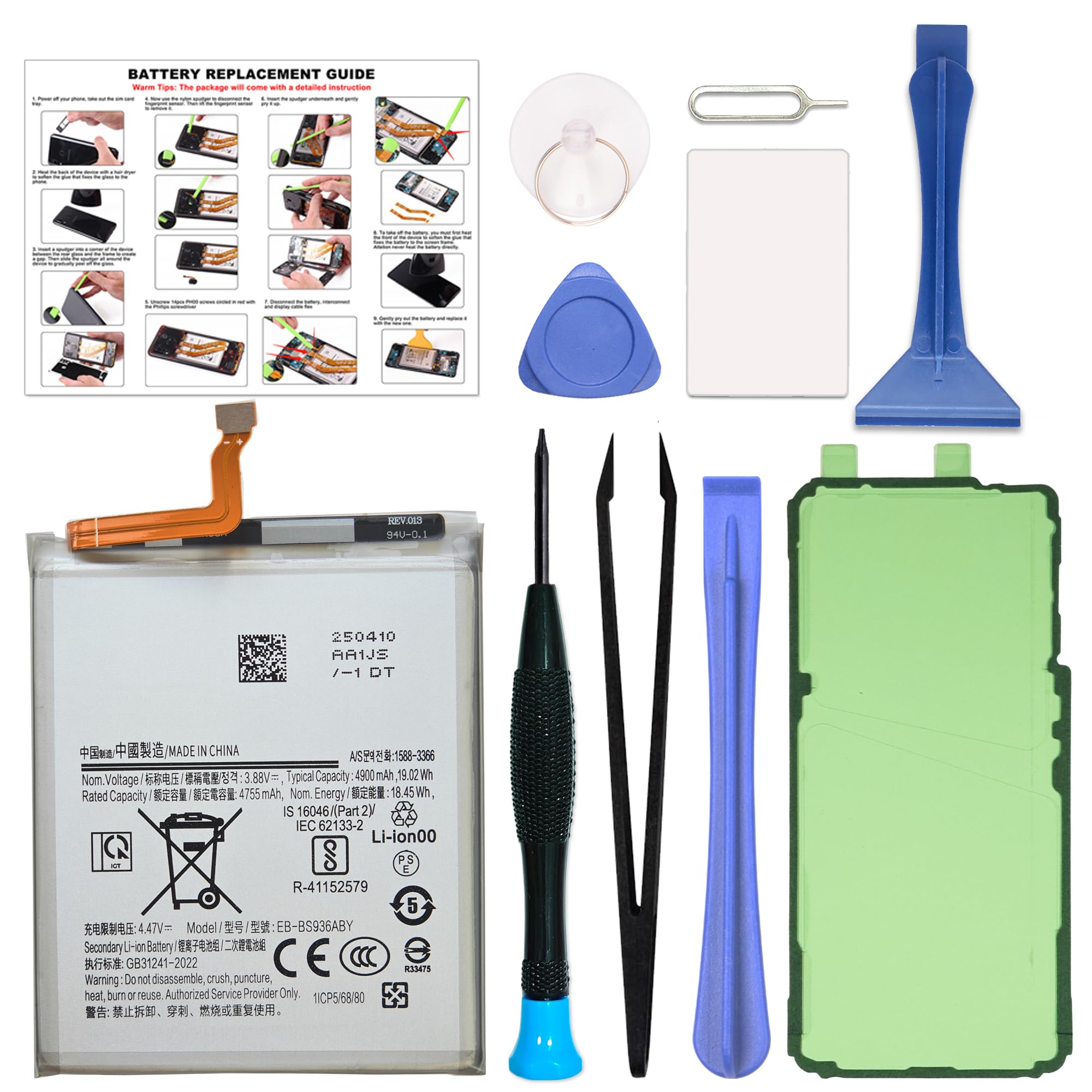 GREEN FUSION New Battery Replacement EB-BS936ABY Compatible with Galaxy S25 Plus SM-S936B/U/U1/W/E, Includes Tools &amp; Instruction