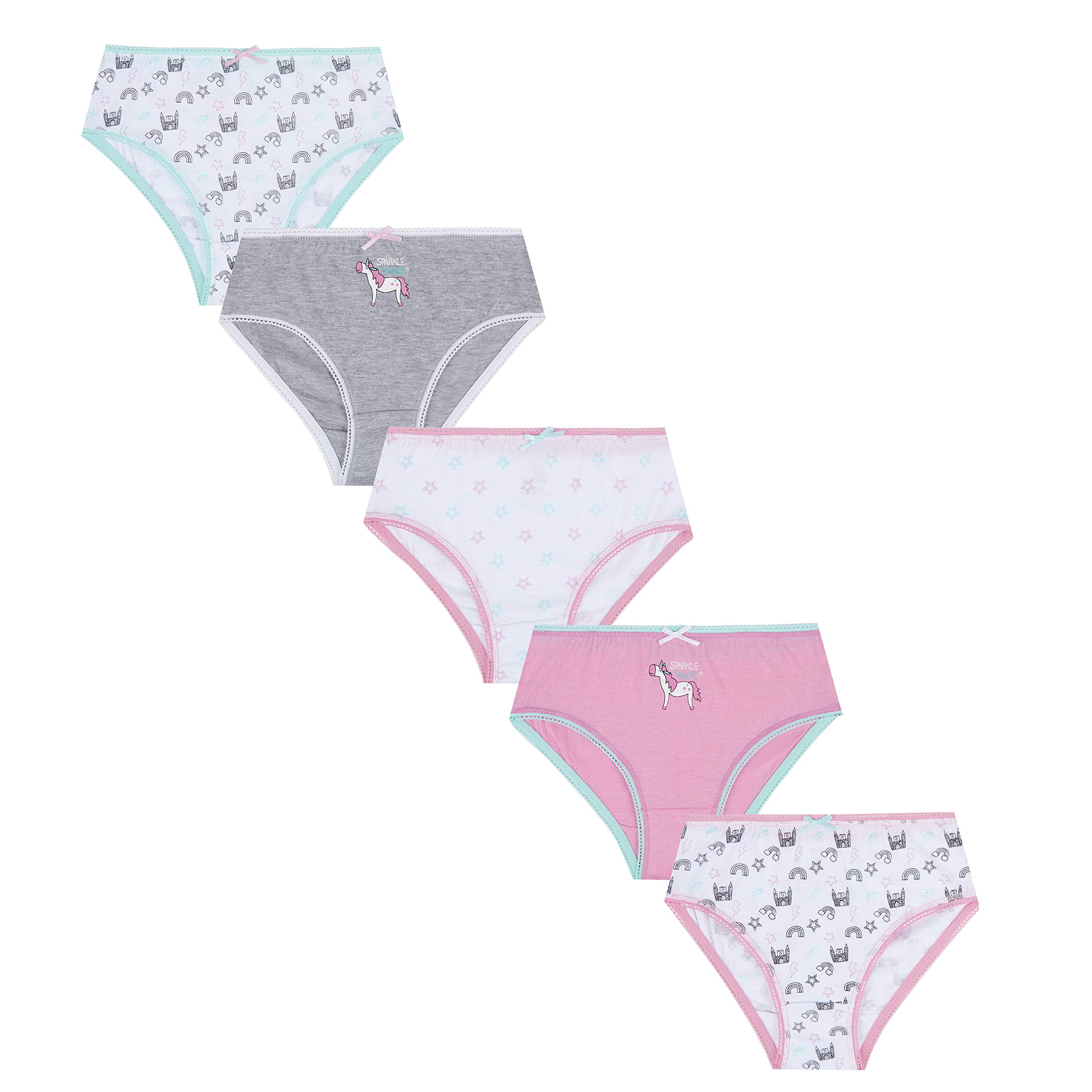 Girls Cotton Briefs Knickers Unicorn Animal Underwear Childrens Essentials Kids