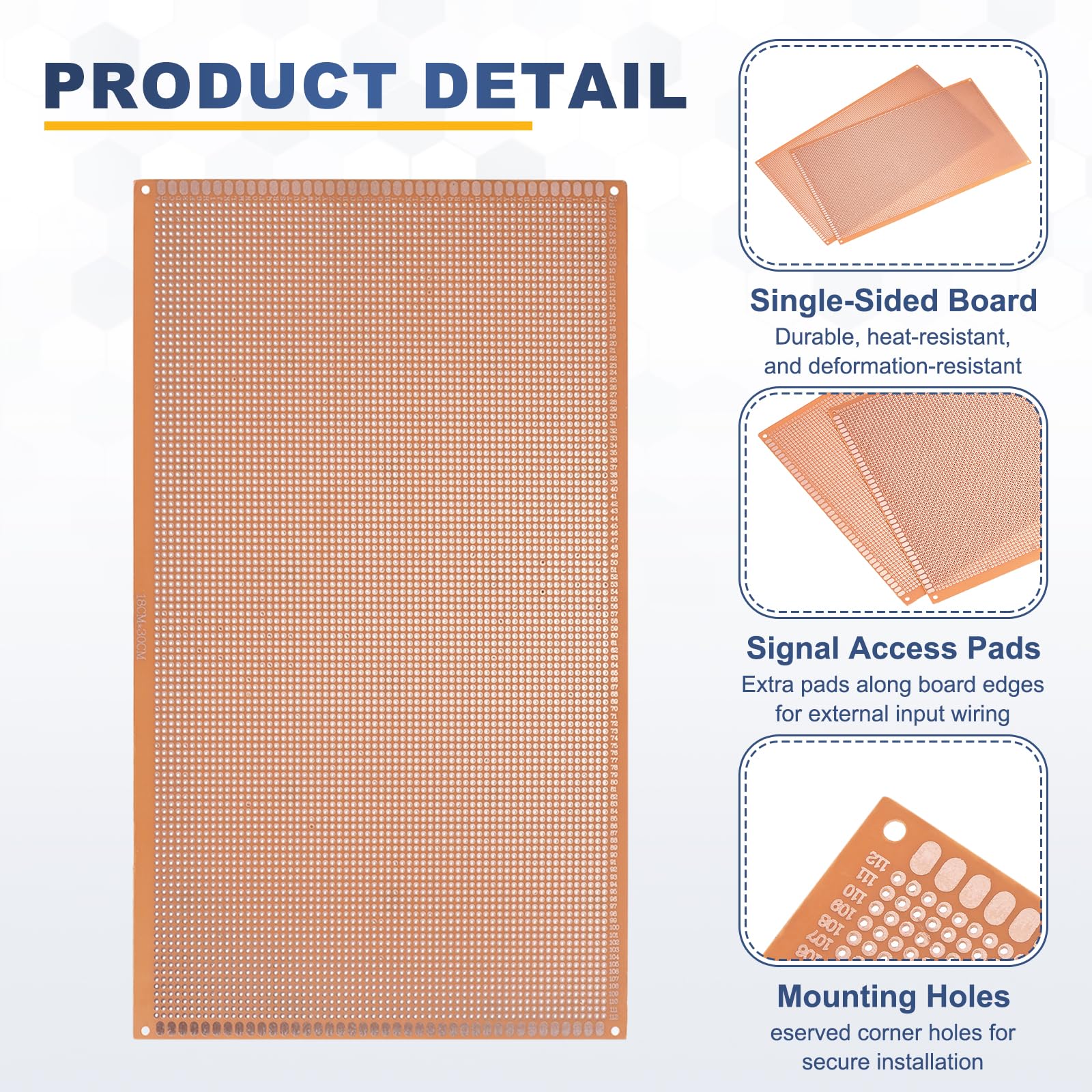 Lot de 5 cartes prototypes PCB avec en-têtes 40 broches Marron 30 x