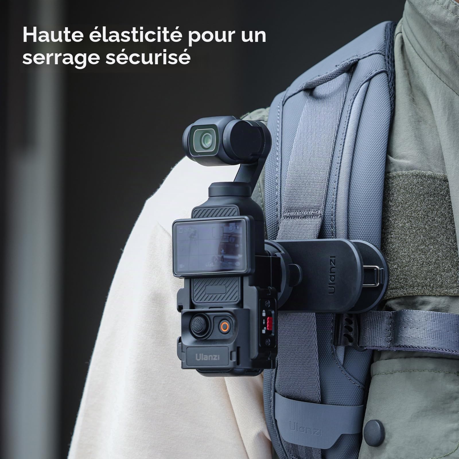 ULANZI CK02 Cka Support de Fixation Rapide pour Sac à Dos, Support magnétique pour Accessoires DJI Osmo Pocket 3, avec Filetage Standard 1/4" pour caméras d'action, Adaptateur d'extension Pocket 3