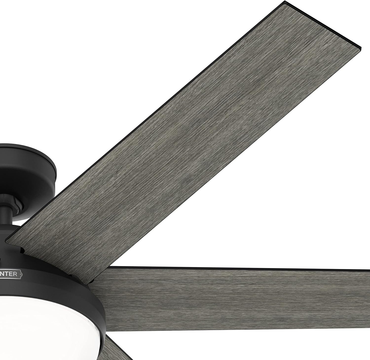 Hunter Fan 60 inch Casual Matte Black Indoor Ceiling Fan with LED Light Kit and Remote Control for Bedroom, Living Room/Family Room, Dining Room, Kitchen, Office (Renewed)