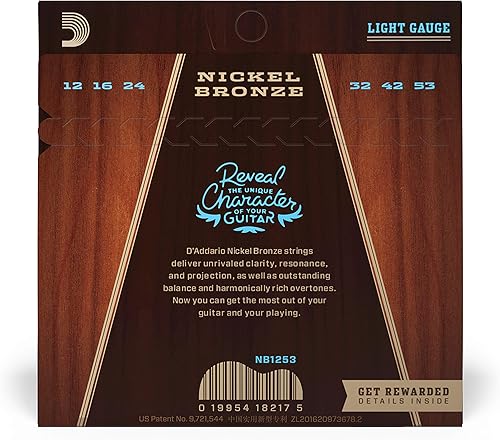 Miniatura 2 de DAddario NB1152 cuerdas de guitarra acústica de bronce de níquel luz personalizada paquete de de 1