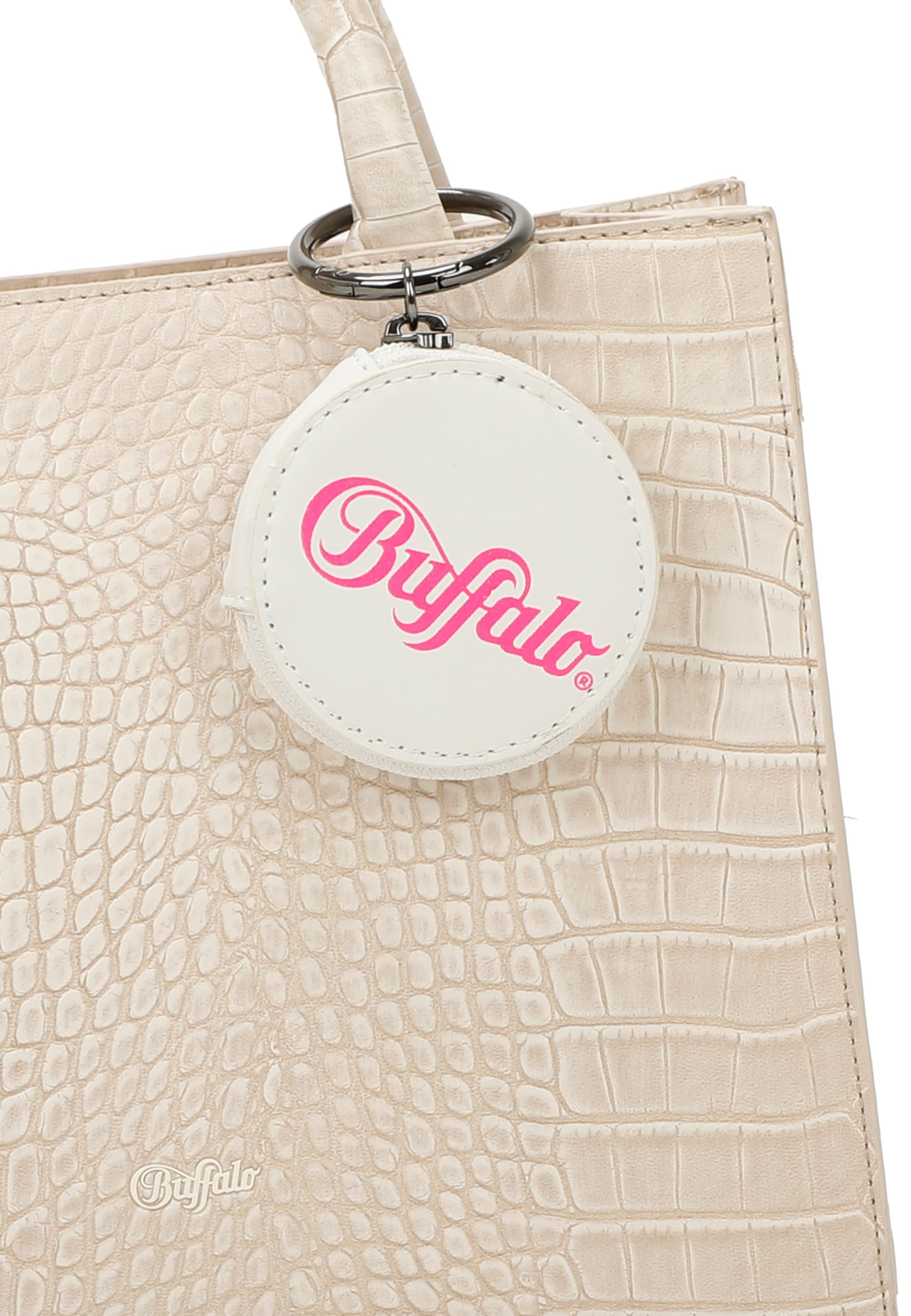 Buffalo Big Boxy Collection Croco White Taupe 2 Tonos, Shopper para Mujer, Pardo