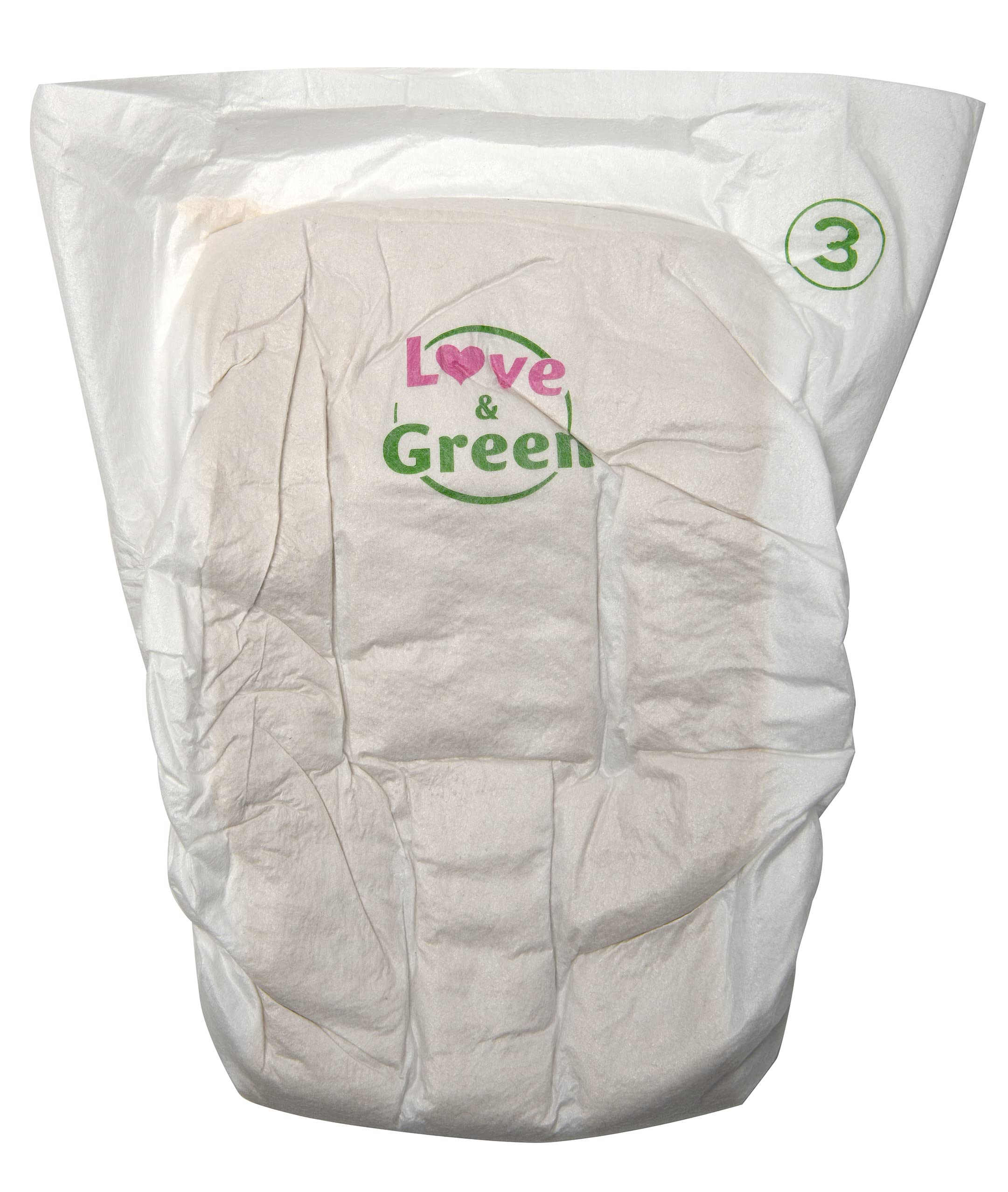 Love & Green Pure Nature Pañales Ecológicos sin Blanquear, Talla 3 (4-9 kg), pack de 6 x 42 pañales