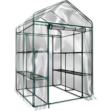 Home-Complete HC-4202 Walk-In Greenhouse- Indoor Outdoor with 8 Sturdy Shelves-Grow Plants, Seedlings, Herbs, or Flowers In Any Season-Gardening Rack