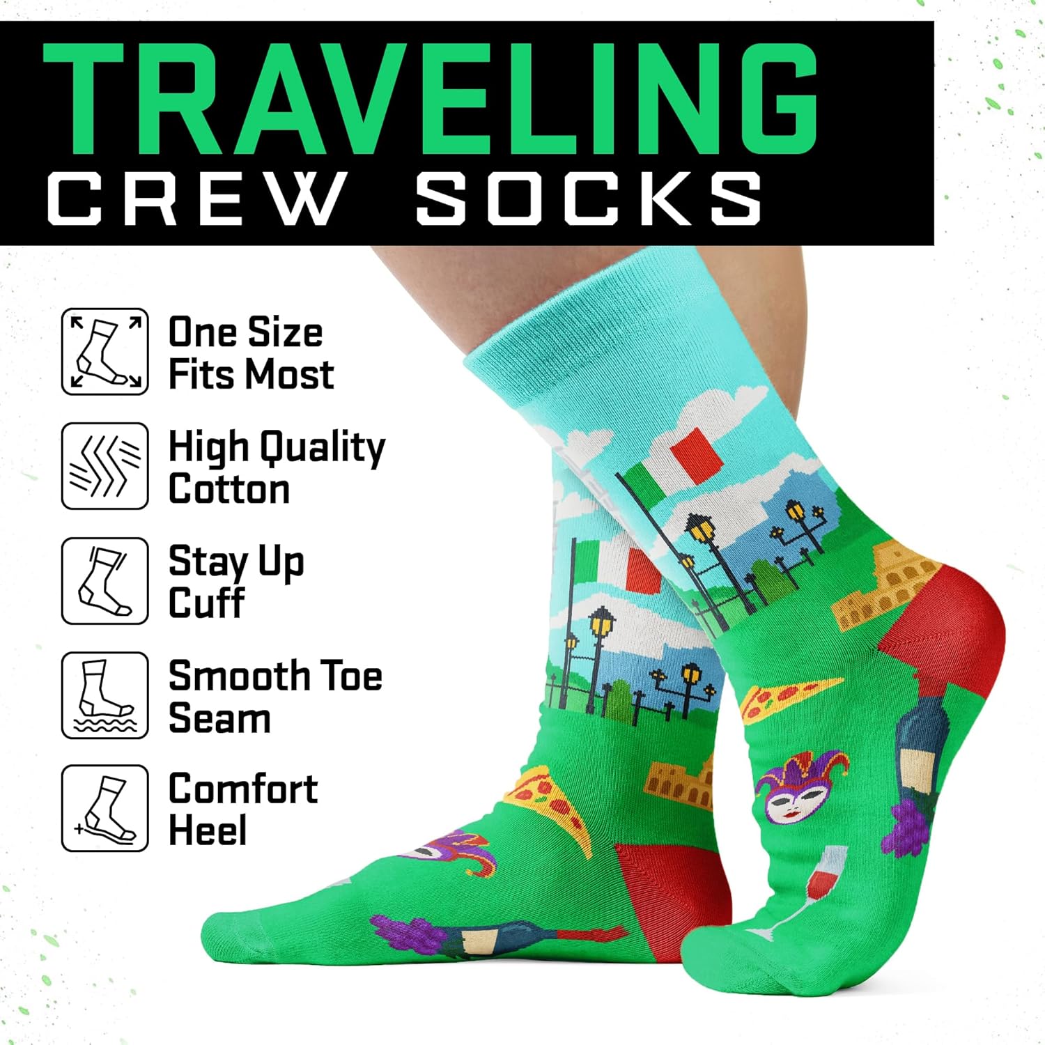 Travel Gifts - Fun Socks for Men and Women, Unique Gift for Travelers, Ideal Stocking Stuffers for Men - Image 6