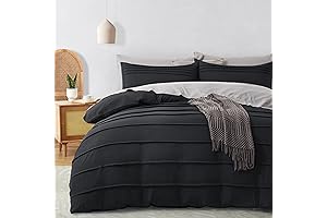 Oli Anderson Black Duvet Cover King - Soft and Pleated with Zipper Closure(104"x90")