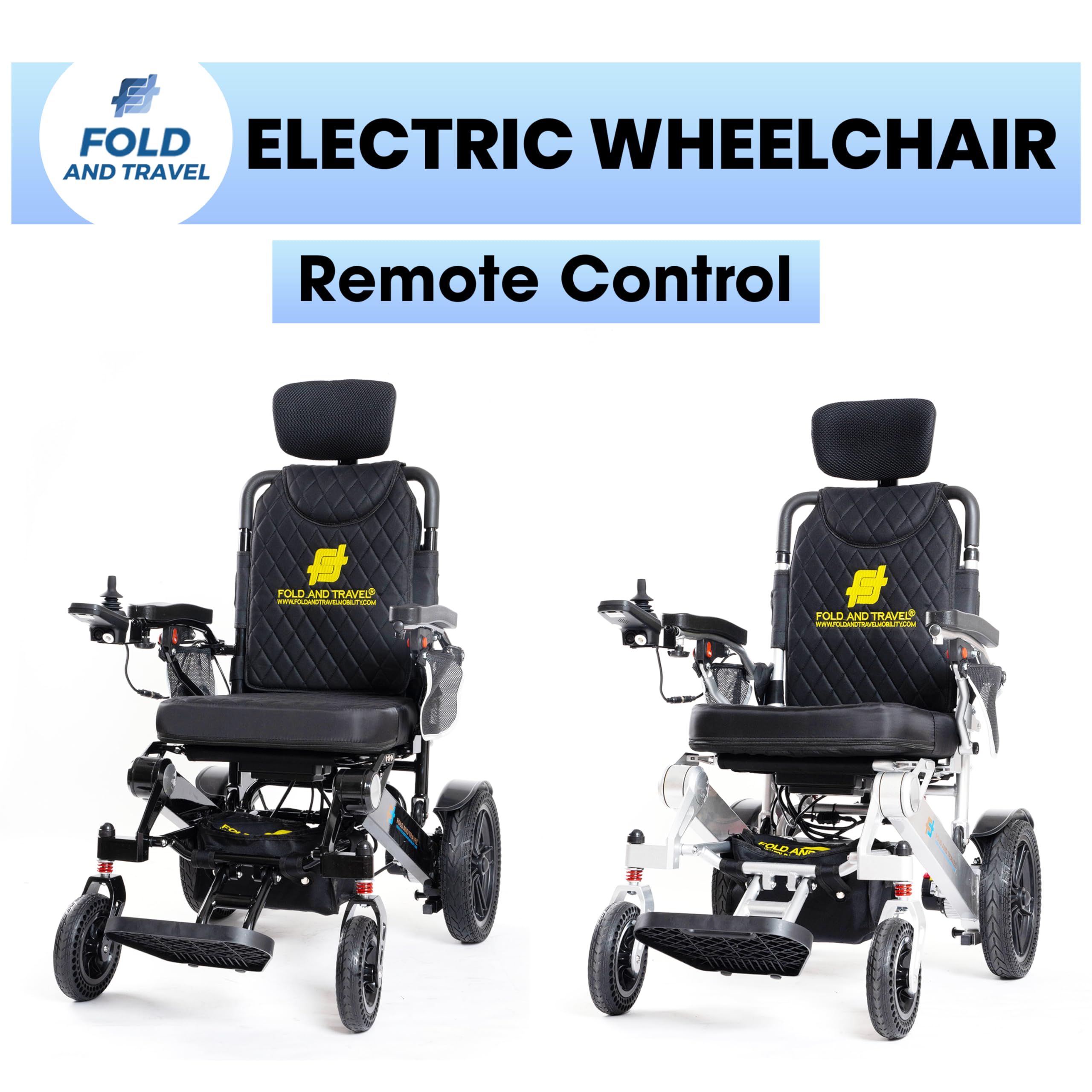 Fold And Travel Auto-Recline Electric Wheelchair Portable Power Chair Convenient Foldable Reclining Wheel Chair Electric Mobility Aid for Adults and Seniors (1 Battery 15+ Miles Range, Brown)