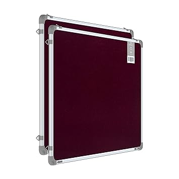 Pragati Systems Genius Pin-up Display Board for Home, Kids, Office & School (GPUR6090), Lightweight Aluminium Frame, 2x3 Feet, Maroon (Pack of 2)