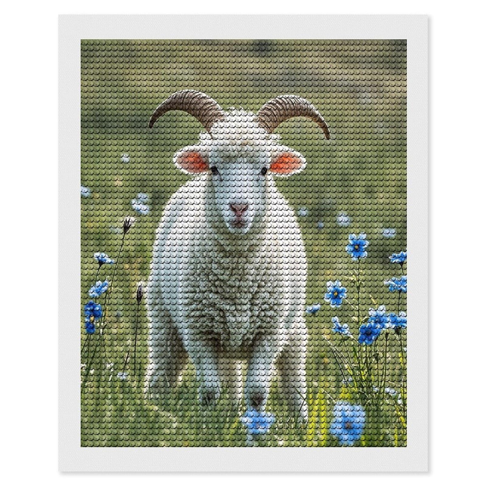 FekiLoot Sheep Diamond Painting Kits for Adults Full Round Drill Diamond Art Kits for Beginners 5D DIY Diamond Dots Paintings Diamonds Pictures Gem Art Home Wall Decor 16"x20"