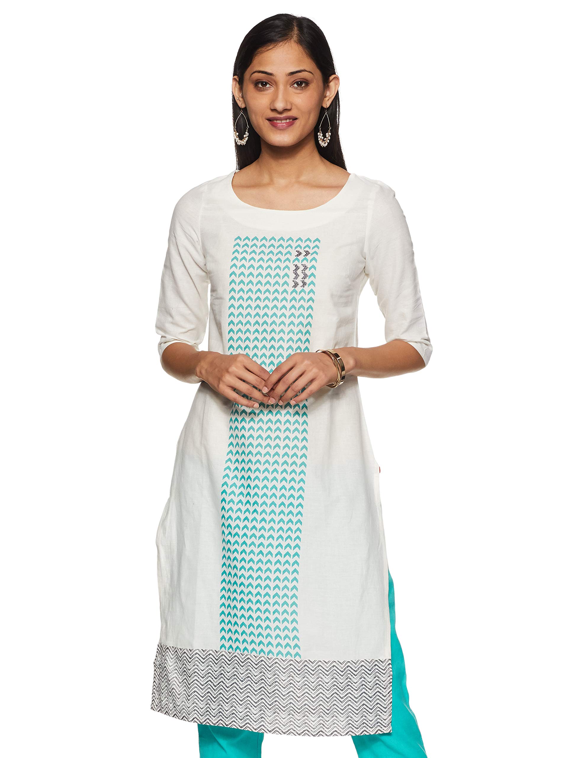 W for Woman Women's Synthetic Straight Kurta