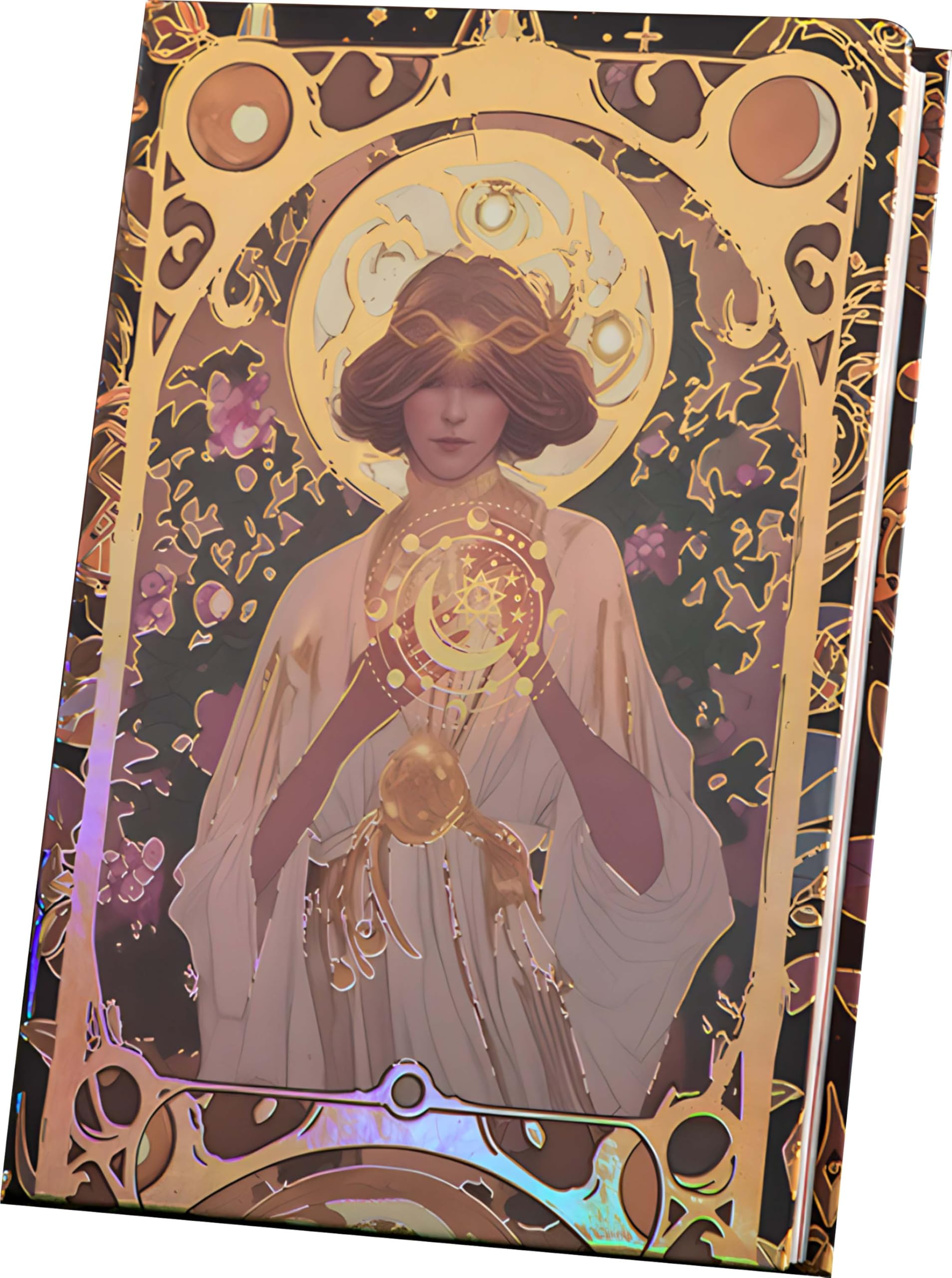 ipoul Cute Journal, Diary for Women, Aesthetic, Colored Paper, Hard Cover, Lay Flat, Pretty, Gilded Cover, Small, B6, 5"x7", Dream Journal for Women