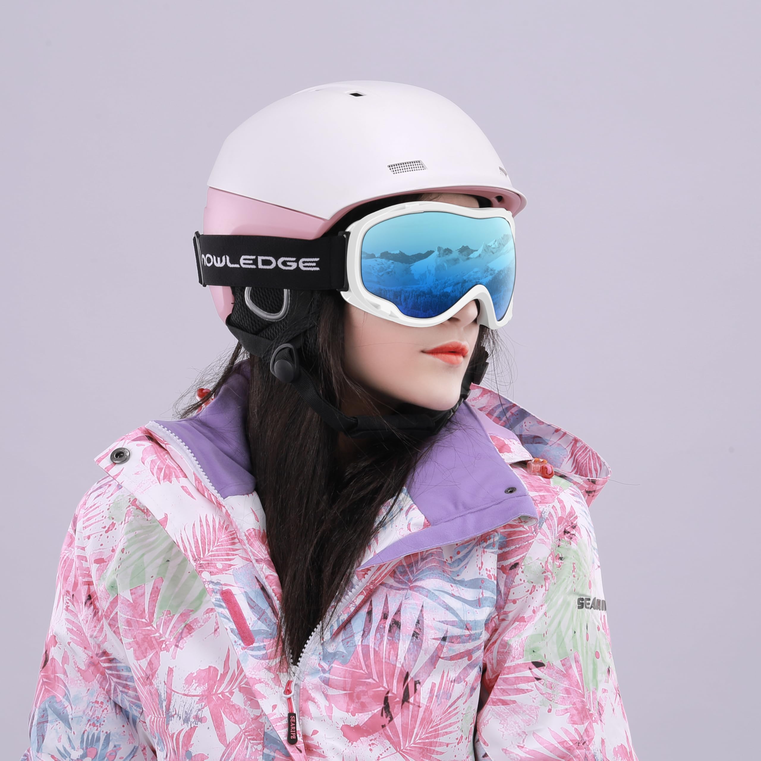 Occhiali da sci sopra gli occhiali, occhiali da sci, snowboard, motoslitta, per uomini e donne, adulti, anti appannamento, 100% protezione UV