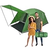 Person Camping Tent - Water-Resistant Family Tent for Camping with Removable Rain Fly, Storage Pocket, and Carrying Bag by Wakeman Outdoors