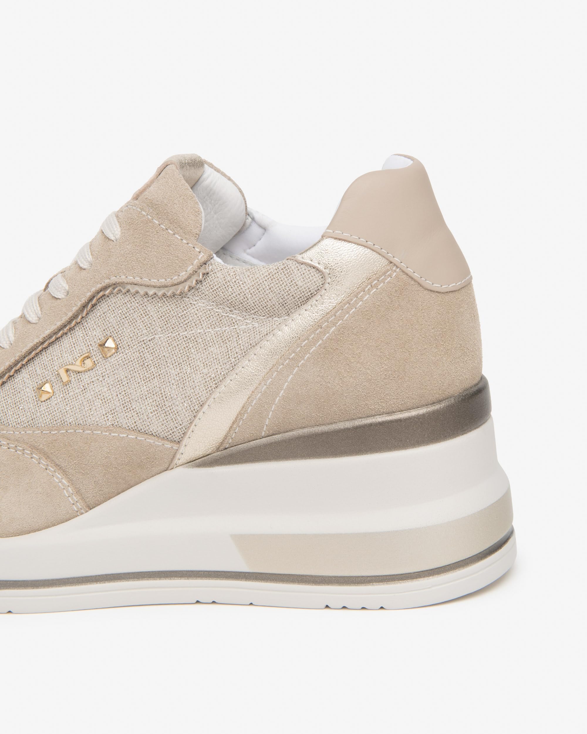Nero Giardini E615230D Sneakers Donna in Pelle, Tessuto E Materiale Tecnico