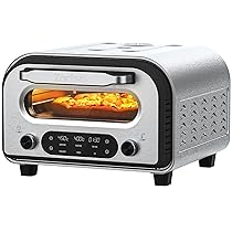 ZACHVO Forno per pizza elettrico – fino a 450℃, 5 tipi di pizza preimpostati, touchscreen e manopole rotanti, timer da 1 a 60 minuti, corpo in acciaio inossidabile, per pizza da 32 cm