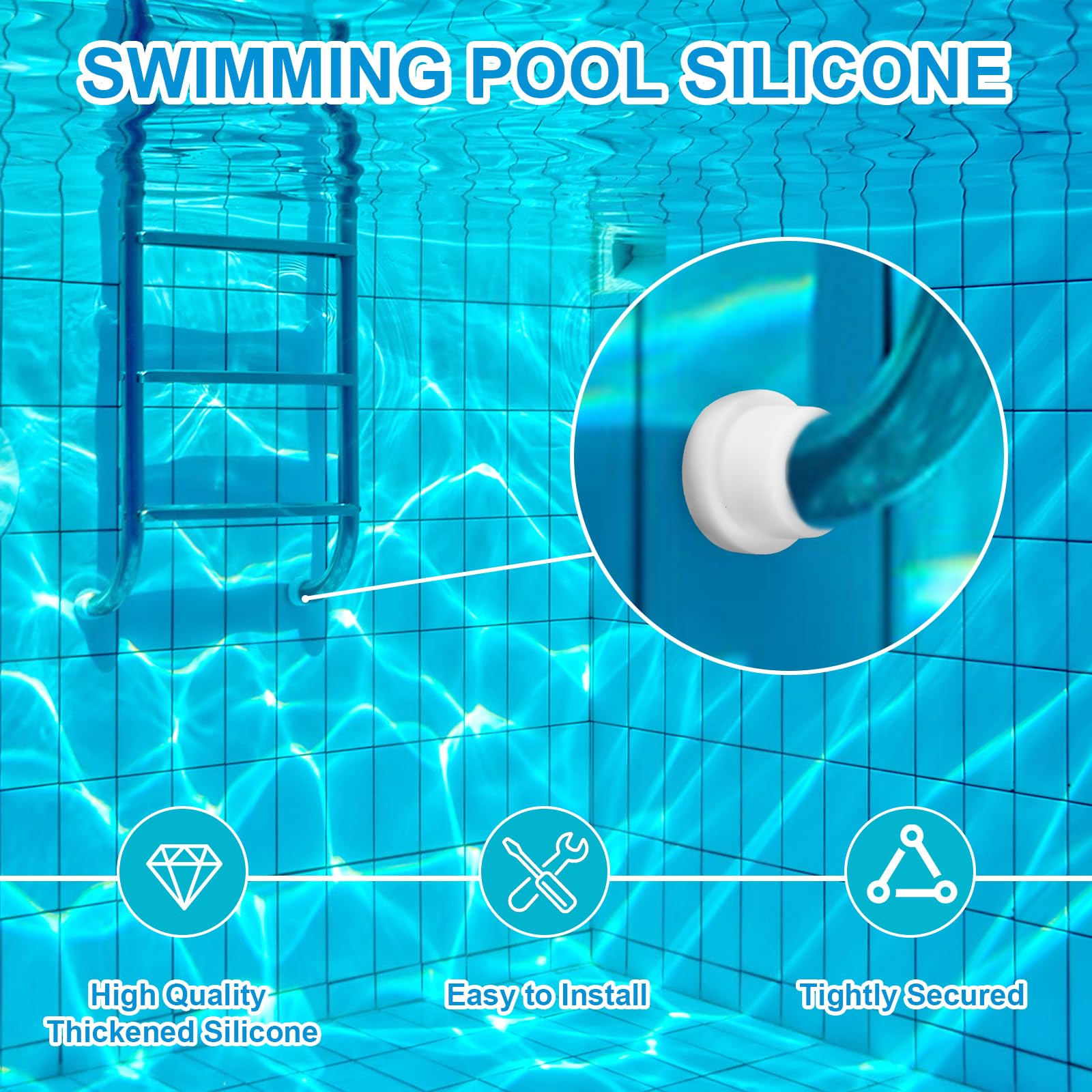 2 Pezzi Paraurti per Scale da Piscina, Scale Sicurezza Tappo Gomma, Tappi in Gomma Bumper per Scaletta, Accessorio per Scala Piscina, Protezione per Rivestimento per Piscinas