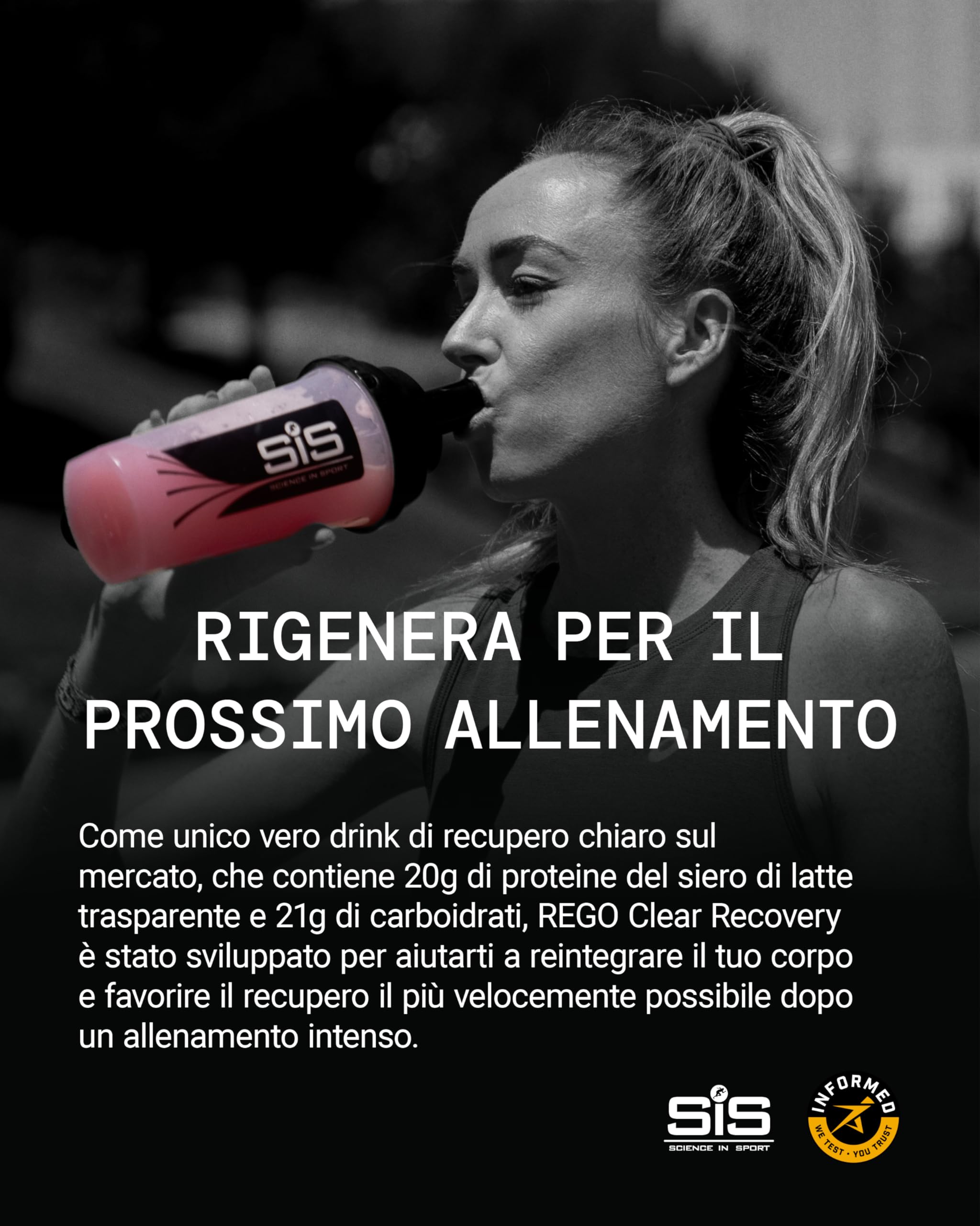 Science in Sport Rego Polvere Clear Isolate 1,38kg Pesca - Polvere per Bevande di Recupero con Carboidrati, Proteine e Vitamine, Supporta un allenamento efficace