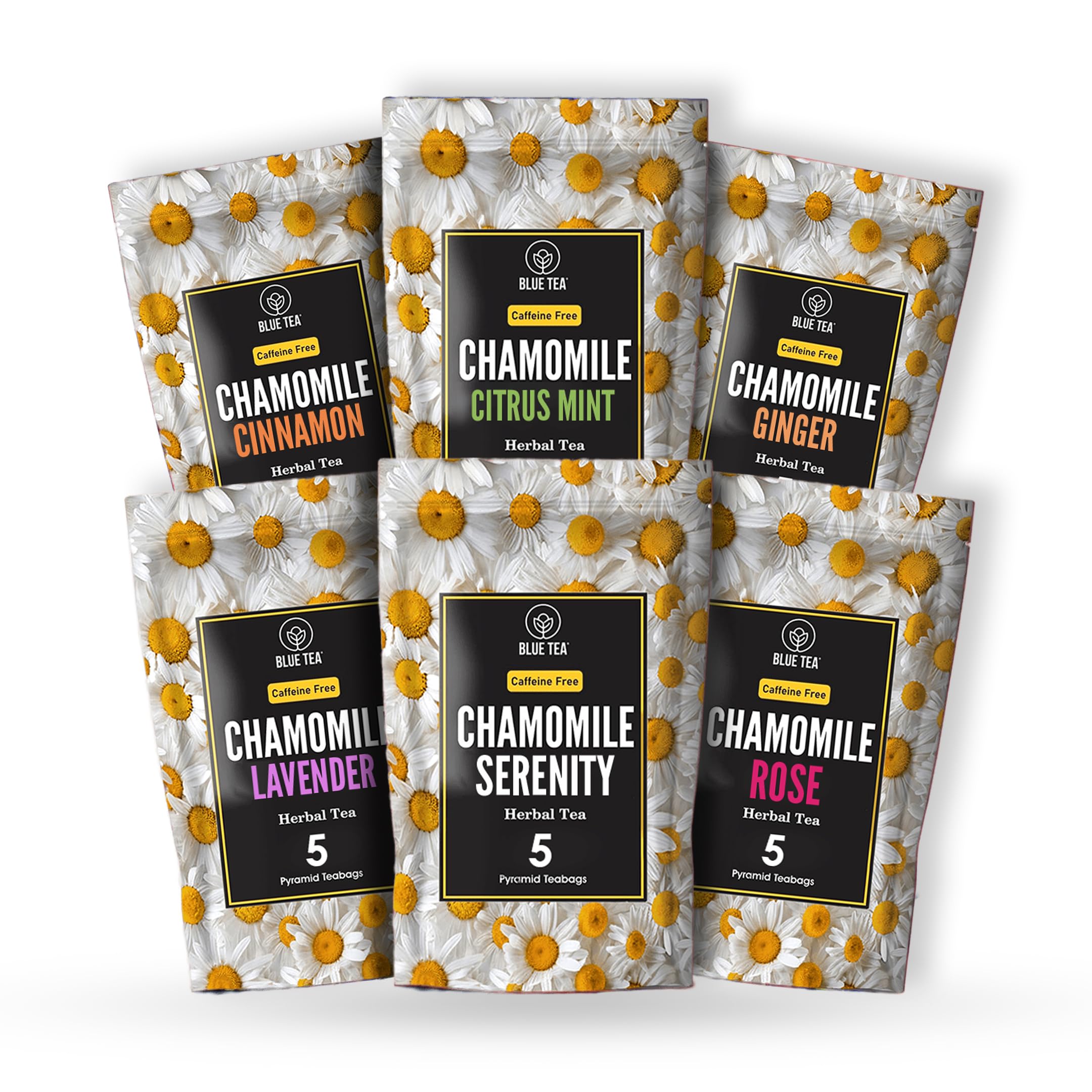 BLUE TEA - Chamomile Tea Sampler (6 Flavors, 30 Tea Bags - Plant Based) | Variety Pack | Flower Based - Caffeine Free - Herbal Tea - Vegan - Non-GMO | Assortment Box (B0CQ2QXB5G) Amazon Price History, Amazon Price Tracker