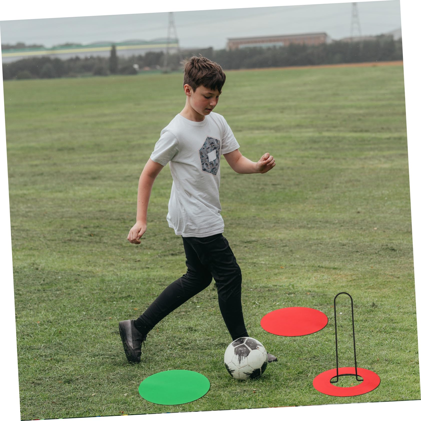 Kisangel Support de Rangement pour Plots de Football Métal Porte-disques Marqueurs Léger Portable