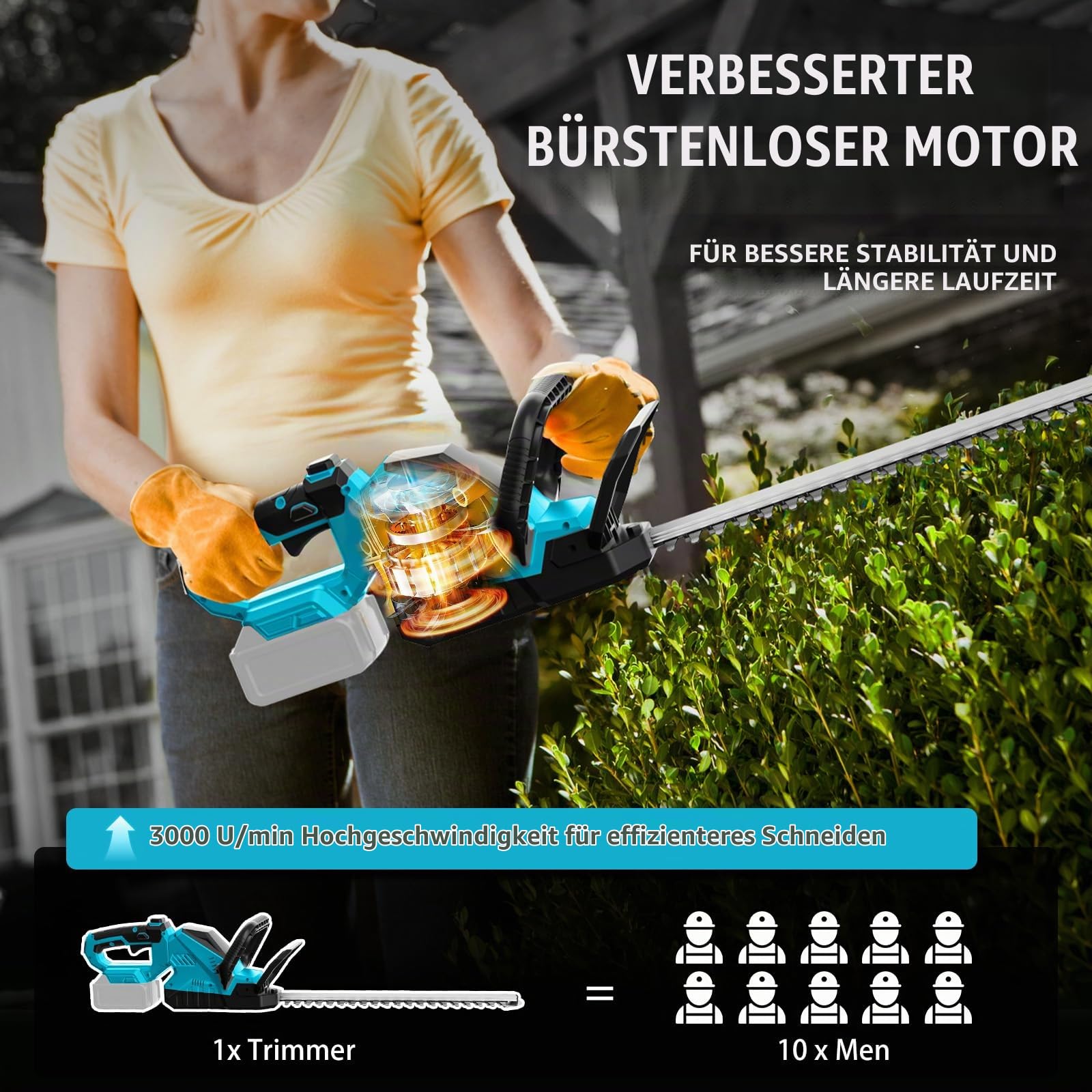 Akku Grasschere Strauchschere kompatibel mit Makita 18V ohne Akku