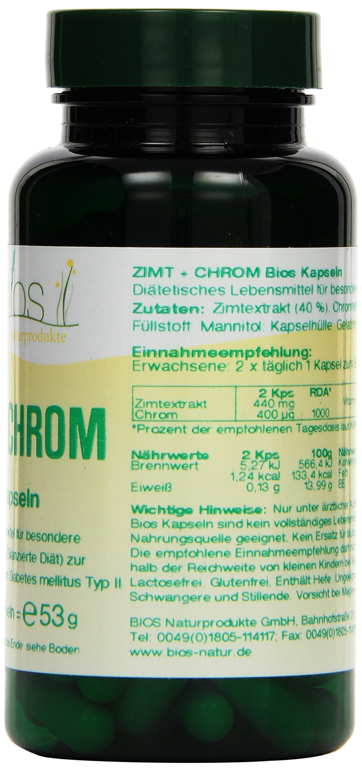 Bios Zimt und Chrom, 100 Kapseln, 1er Pack (1 x 53 g)