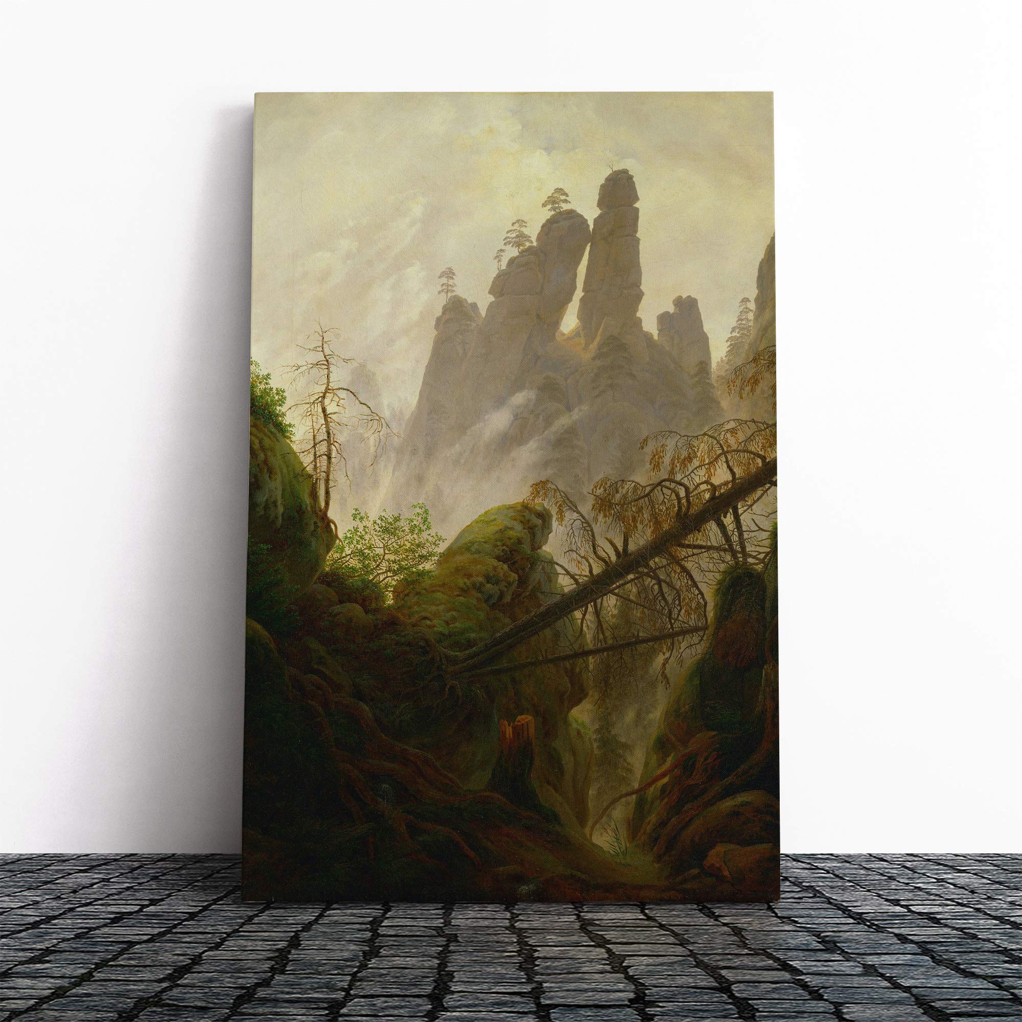 Friedrich Caspar David Rocky Ravine Canvas Print | Gallery Wrapped 30mm Frame Wall Art | 30x20 inches | Ready to Hang | Modern Picture | Living Room Bedroom Lounge Office