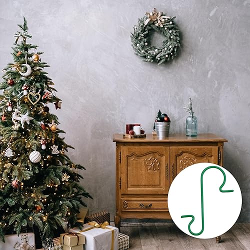 Miniatura 8 de DOITOOL 150 ganchos de adorno de Navidad, ganchos verdes para adornos de árbol de Navidad, ganchos de alambre de metal en forma de S para bolas de