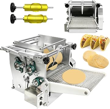 Electric Tortilla Maker, 2-7.8 Automatic Corn & Flour Tortilla Press Machine with Non-Stick Coating Commercial Chapati Roti Pita Pizza Dough Press for Restaurants (Black)