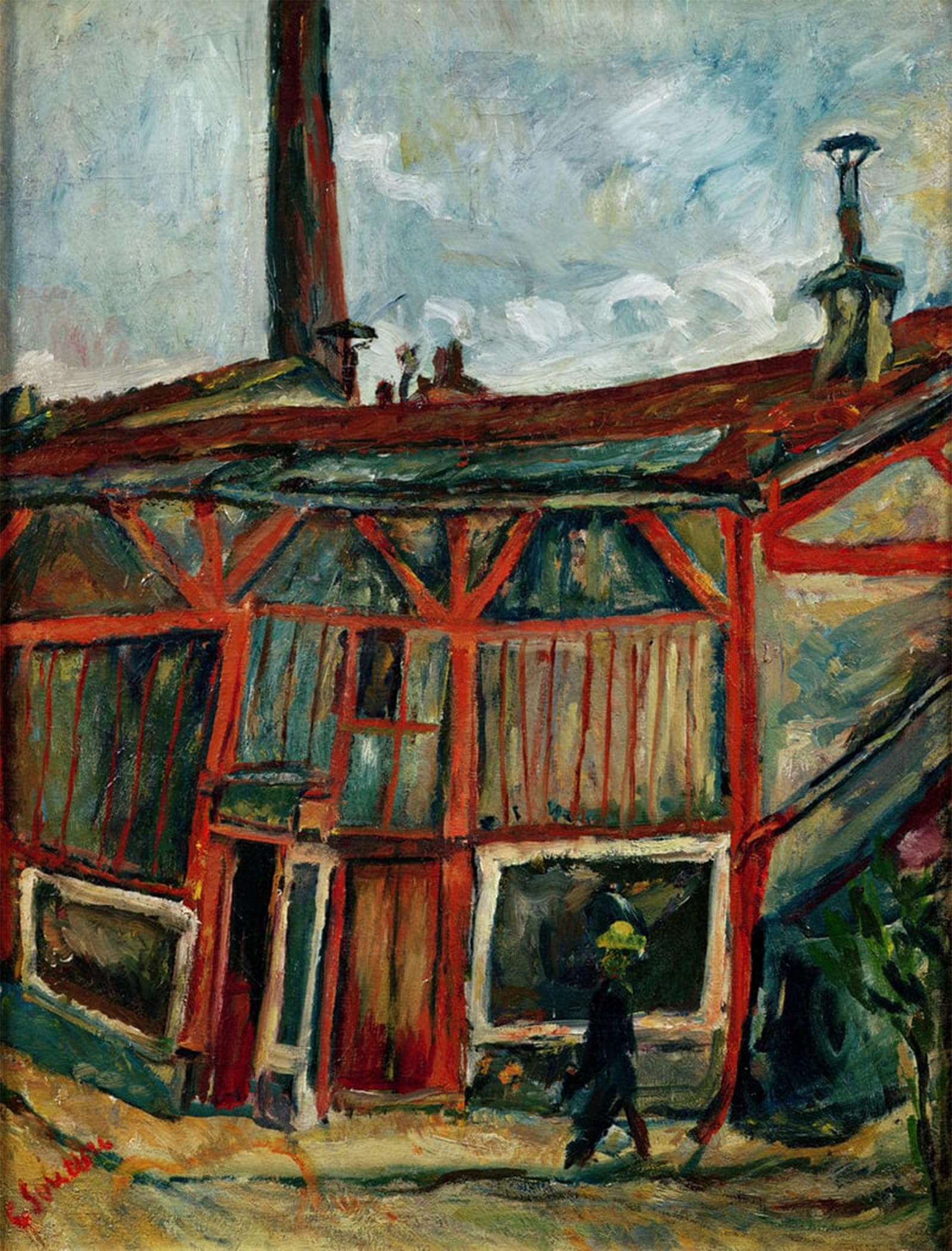 POSTERIIk Famous Modern Artwork Art Mural Studios in the City of Falguiere by Chaim Soutine Oil Paintings Pictures for Home Decor 60x90cm