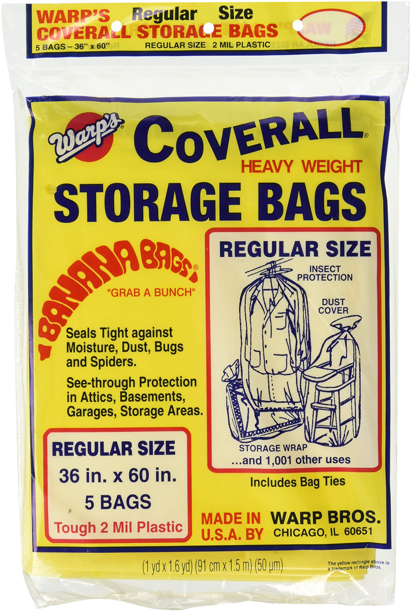 Warp's Brothers CB-36 Banana Bag, 5-36"x60" Regular Storage Bags