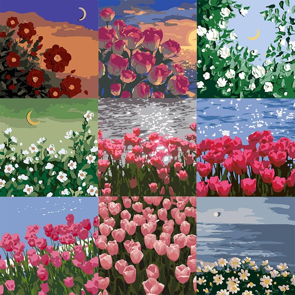 手書き油絵 チューリップ 額付 絵画 インテリア 油彩画 手書き油絵 チューリップ 赤 インテリア 置物 絵画 油彩画