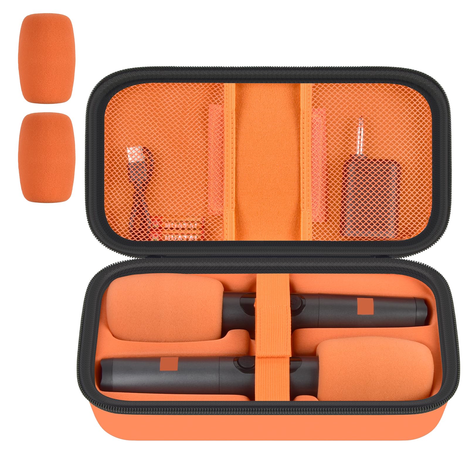 Draadloze microfoonhoes compatibel met JBL draadloos twee microfoonsysteem/voor JBL PartyBox draadloze microfoon, handheld reistas met dubbele microfoon voor zingen of karaoke voor ontvanger, adapter