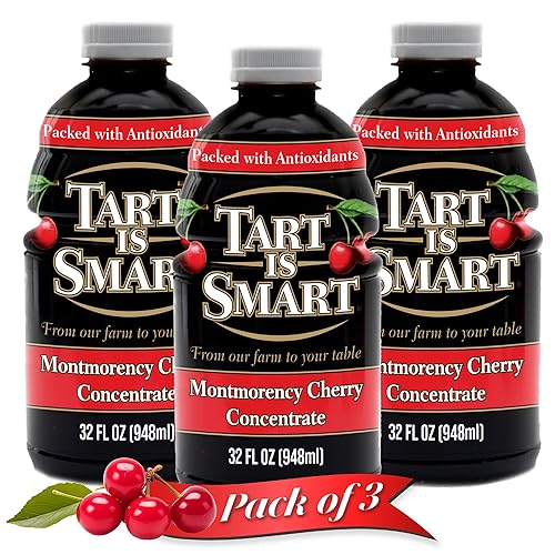 Tart is Smart, Montmorency - Concentrado de jugo de cereza agria, 32 onzas (paquete de 3)