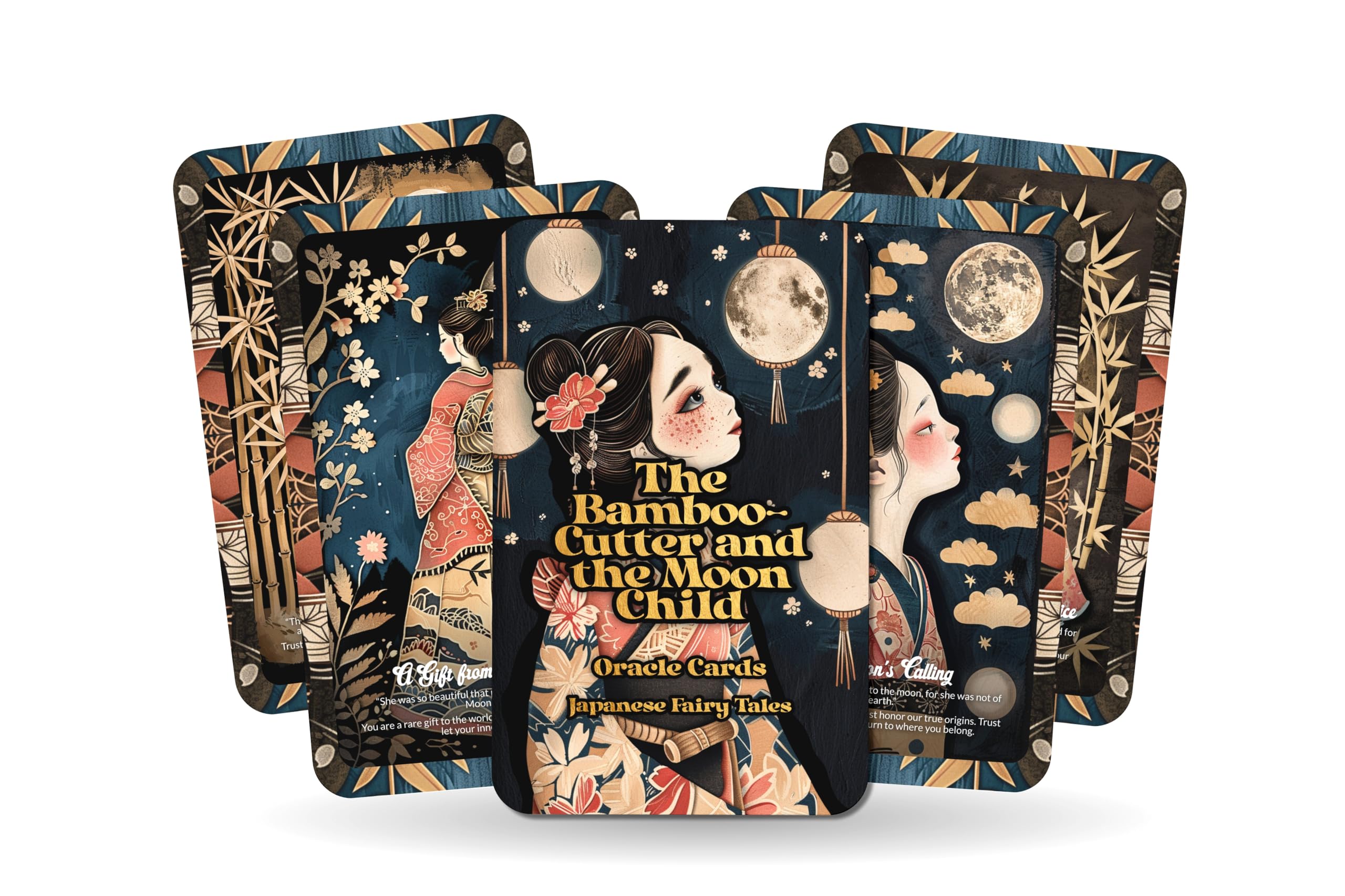Ibiza The Bamboo-Cutter and the Moon Child - 22 Oracle Cards - Embrace Mystical Grace and Divine Beauty