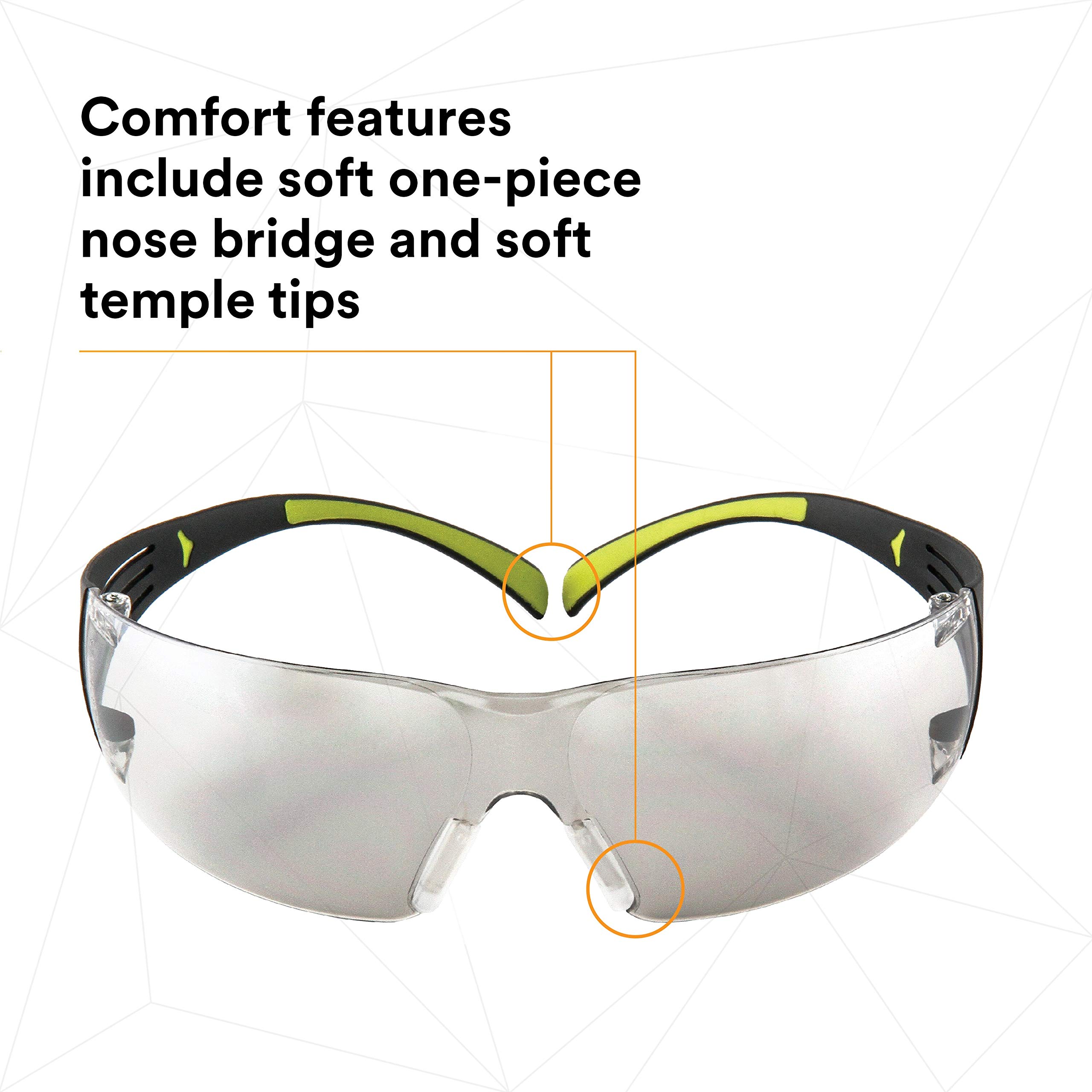 3 m SecureFit Port de lunettes de protection, 400-series, Sf410as, intérieur/extérieur Miroir objectif (boîte de 20)