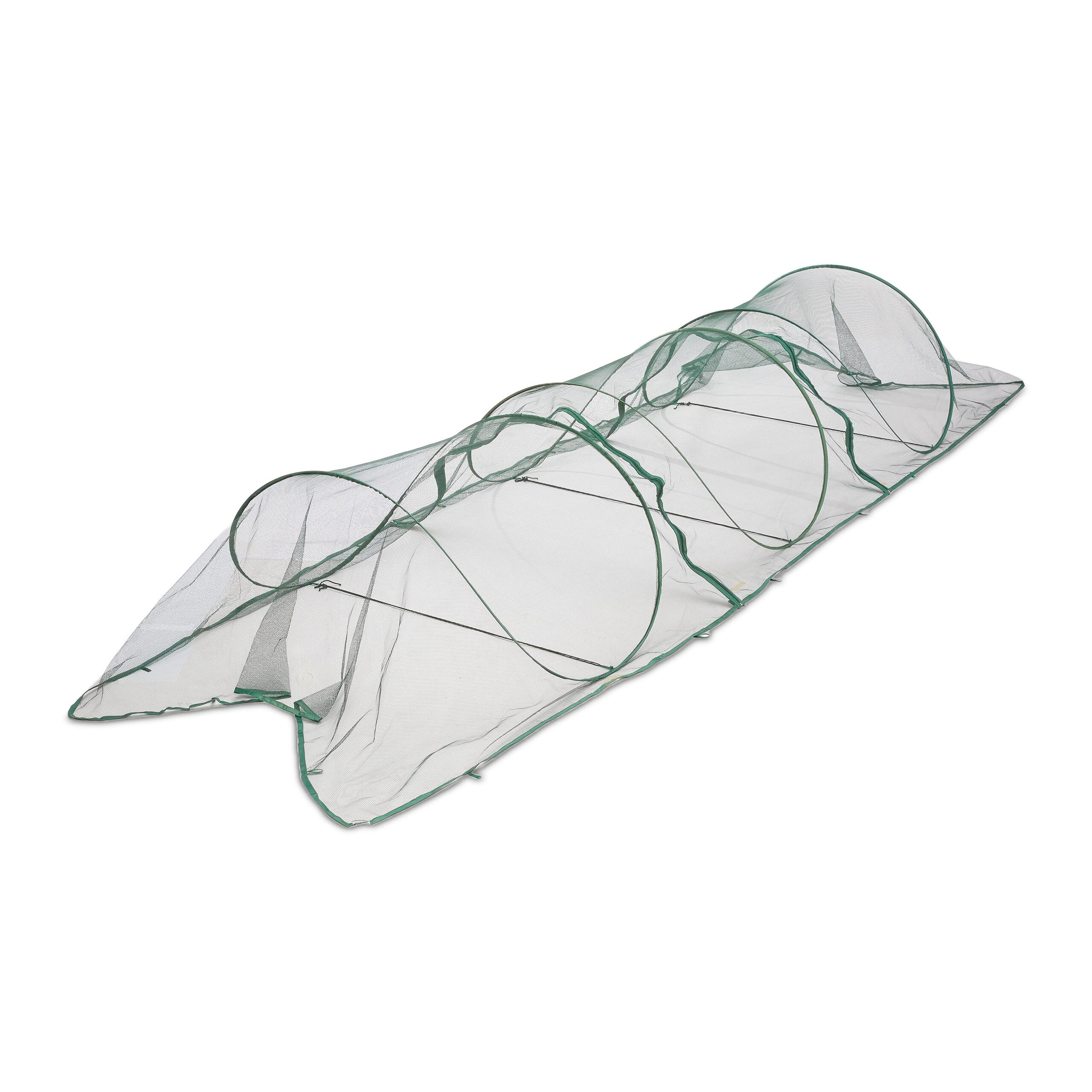 Relaxdays Tunnel de Croissance Pliable, système « Pop up », 3,5 m, Filet, pour légumes et Fraises, Vert foncé