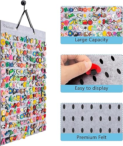 Miniatura 2 de PACMAXI Organizador y exhibición de dijes para zapatos, soporte de pared con 224 agujeros para decoración de zapatos