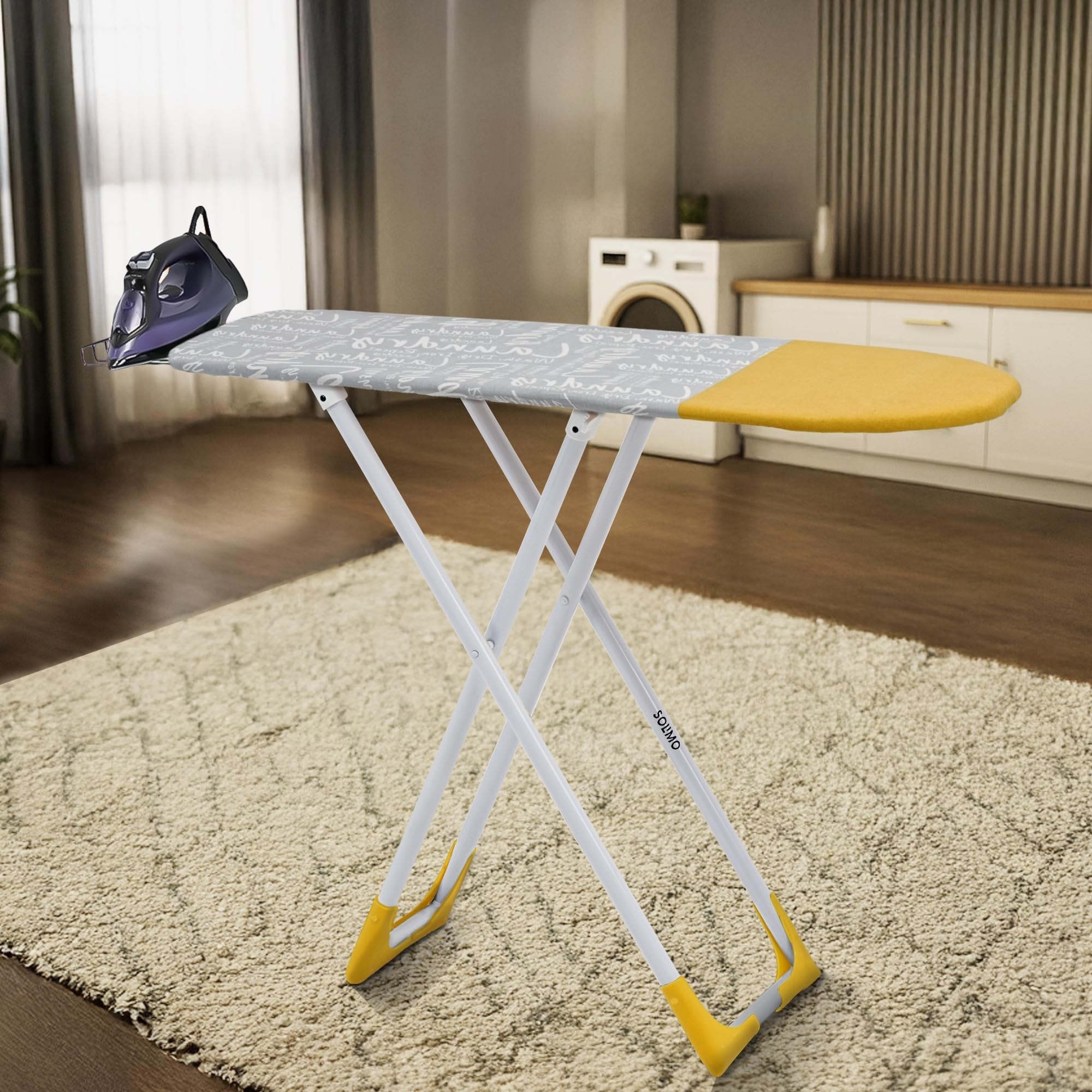 Amazon Brand - Solimo Wooden Ironing Board/Table with Iron Holder, F