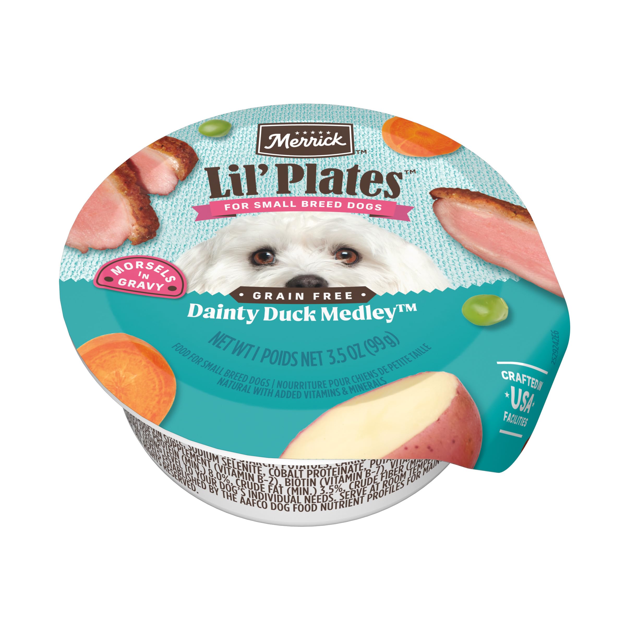 Lil’ Plates Grain Free And Gluten Free Natural Wet Dog Food For Small Dogs, Soft Dainty Duck Medley - (Pack of 12) 3.5 oz. Tubs