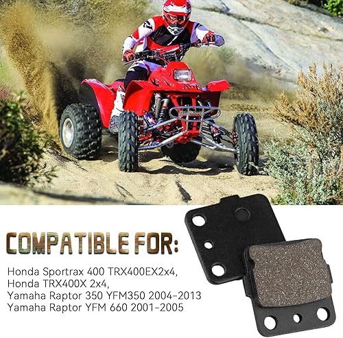 Miniatura 7 de Sollon Pastillas de freno delanteras y traseras para Honda TRX400EX TRX400X TRX300EX TRX300X TRX250X TRX250R FourTraxSportrax Yamaha Raptor 350 660