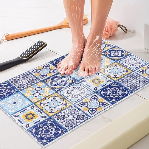 Miniatura 37 de Tapete de Ducha Tapete de Bañera Antideslizante - 32x32 Pulgadas, Tapete de Baño Suave y Cómodo con Orificios de Drenaje, Tapete de Baño de Masaje