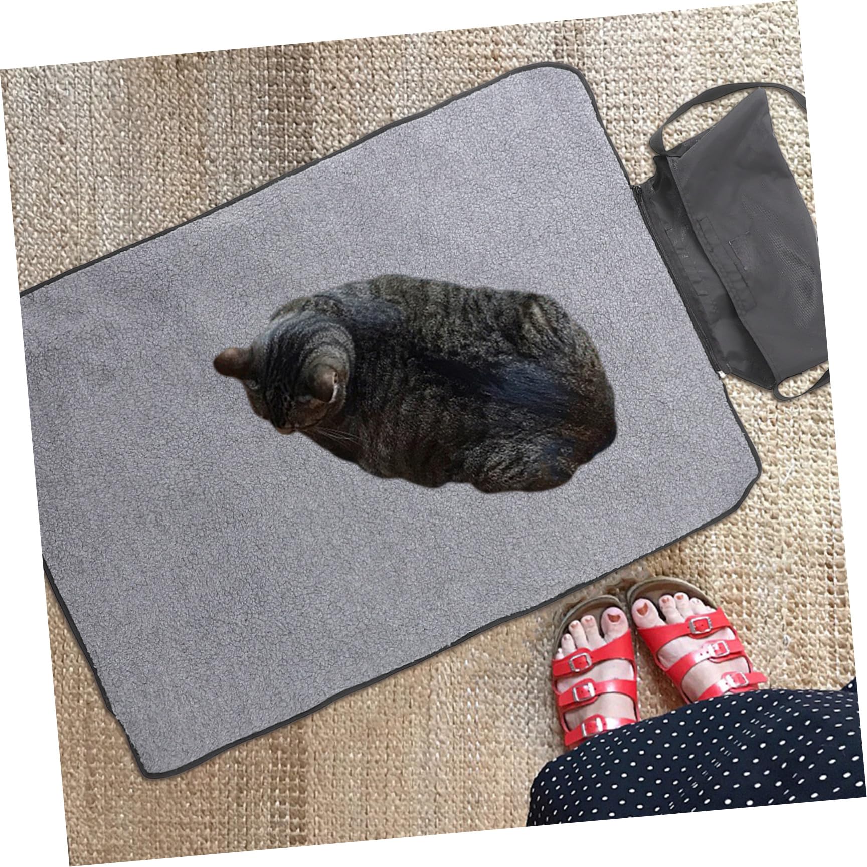 Abaodam Manta Plegable para Mascotas Manta De Viaje para Exteriores para Perros y Gatos Negra