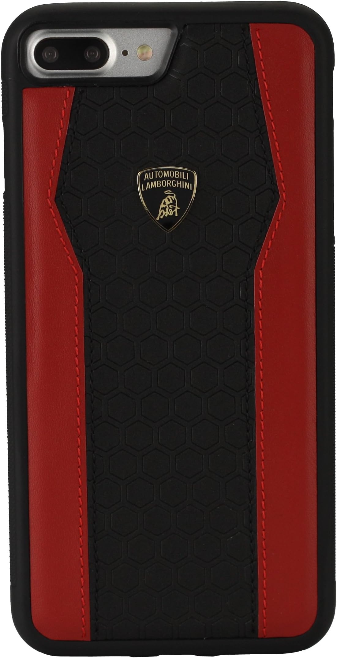 Automobili Lamborghini Huracan D8 Genuine Leather Back Case for iPhone 7 Plus/8 Plus (Red)
