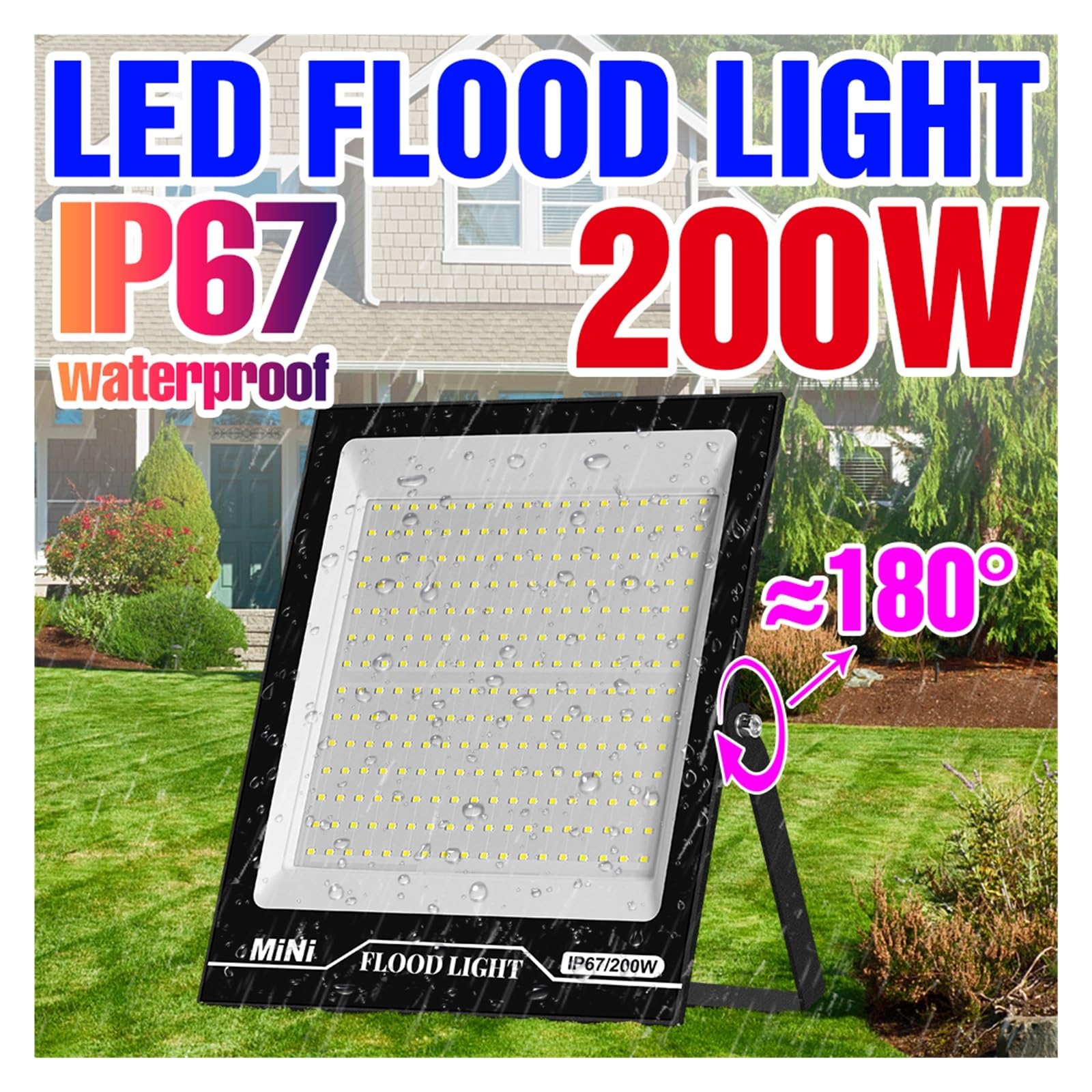 LED Flood Light Ogrodowa Kinkiet Uliczna Reflektor Oświetlenie Zewnętrzne Projektor Led Wodoodporny Krajobraz Żarówka Super Jasne OszczęDzanie Energii(50W Cold white)
