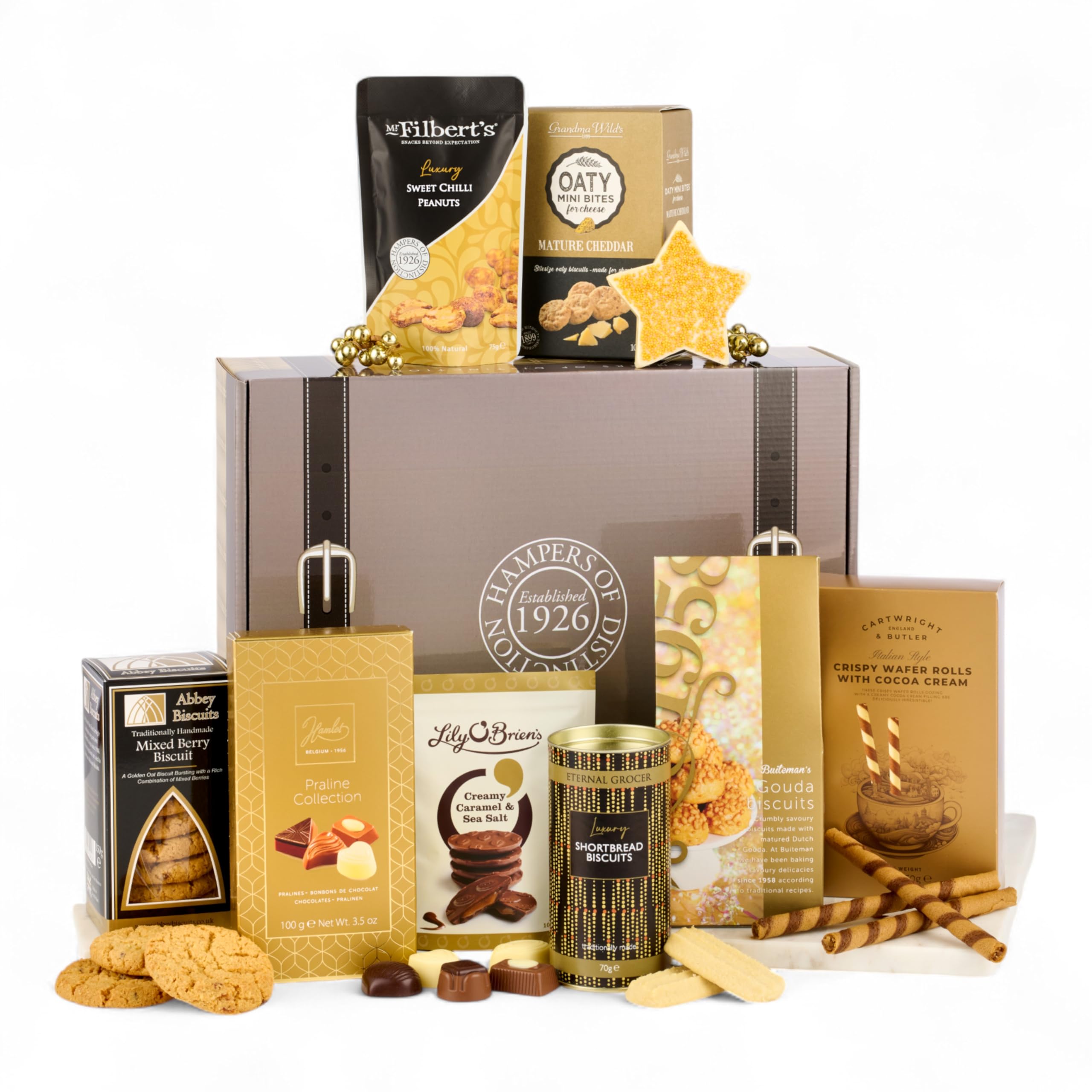 Alcohol Free Luxury Chocolate Hamper | Christmas Chocolate Gift Set Containing 9 Delicious Items | For Couples Family & Sharing
