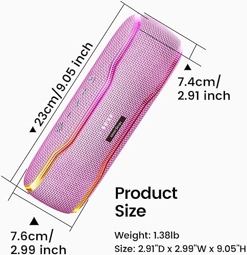 Miniatura 8 de ERKEI SEHN Altavoz Bluetooth, altavoces inalámbricos impermeables IPX7, luz intermitente, súper graves de 25 W, tiempo de reproducción de 24 horas,