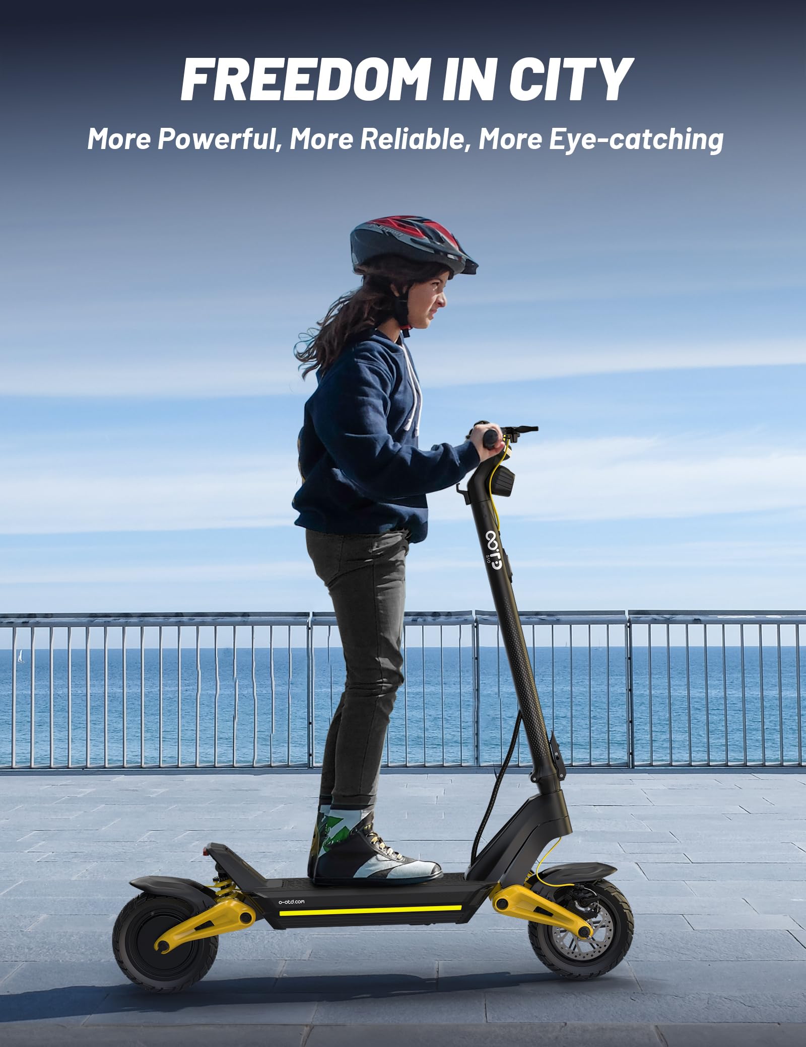 OOTD S10 Trottinette Electrique Adulte, 10" Pneus Tout Terrain Trotinette Électrique avec Batterie 48V 20AH Autonomie 80km, Ecran LCD & Double Amortisseur, Trotinette Adulte Electrique Moteur 1400W