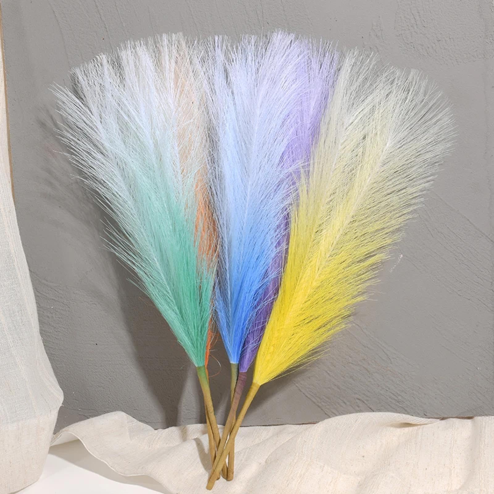 Erba artificiale soffice della pampa da 43 cm, decorazione per casa, matrimonio, festa di compleanno, fiori finti, piante, decorazione blu