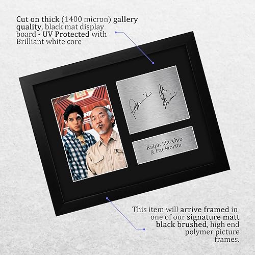 Miniatura 3 de HWC Trading Ralph Macchio & Pat Morita The Karate Kid Daniel, Mr Miyagi - Regalos enmarcados impresos con autógrafo firmado para fanáticos de